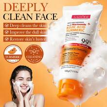 SADOER Curcumin & Ginger Brightening Oil-Control Cleansing Mousse, Deep Cleansing Soothing Moisturizing Facial Cleanser - Cleanser - View 8