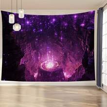 2D Flat, 2D Flat Bkground Cloth Wh Purple Glow In A Fantasy Scene, Featuring Central Luminous Vortex And Canyon Rocks For Mysterious Ambiance – For Sci-Fi Celetions & Festivals Of Imagination. Seasonally Or Decor: - 1PC - View 7