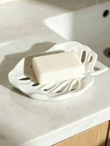 3D Leaf Shaped Soap Dish, Suitable For Bathroom Vanity, Toilet, Shower, Fashionable & Fresh Style, Easy To Use - Multicolor - View 4