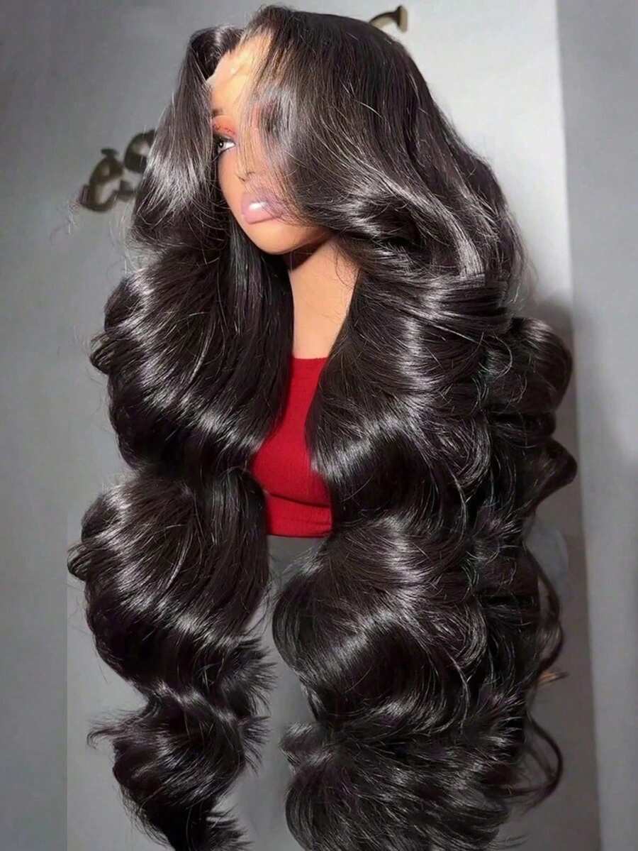 34 Inch Glueless Wigs Human Hair Pre Plucked 13x4/13*6 HD Lace Front Wigs Human Hair Glueless 200% Density Body Wave Lace Front Wigs Human Hair With Baby Hair Natural Black - Natural Black - 查看 1
