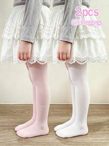 2pcs Girls' Sweet Princess Style Thin Pantyhose For Summer, Sparkling Bow & Rhinestone Design Versatile Girls' Tights, Suitable For Outdoor Activities In Summer - Multicolor - View 10