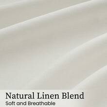 Topfinel 2 Panels Pinch Pleated Curtains Natural Linen Pinch Pleat Back Tab Semi-Shading Drapes With Hooks Rings Window Curtains Home Decor - Off White - View 3