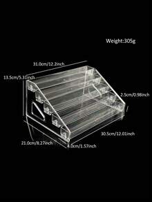 Acrylic Multi-Layer Nail Polish Rack, Plastic Transparent Storage Display Stand For Nail Polish, Nail Salon Makeup Cosmetics Display Shelf - Clear - View 3