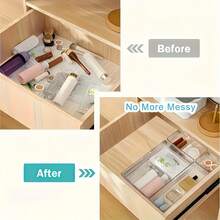 18pcs Transparent Tray/Storage Box Set, 7 Sizes Trays, Multi-Purpose, For Storing Cosmetics, Small Tools, Tableware, Suitable For Vanity, Kitchen, Office Drawers, Bedroom, Fits Various Scenarios - Clear - View 7