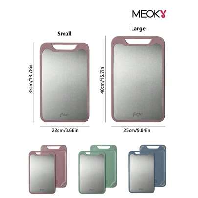 This One-Piece Double-Sided Board Cutting Combines Stainless Steel And Plastic Materials. Its Large Size Makes It Suitable For Various Kitchen Tasks Such As Chopping Vegetables And Meat, Kneading Dough, Rolling Out Wrappers, And Processing Fruit. It's Non-Slip, Wear-Resistant, And Easy To Clean, Making It Suitable For Home Kitchens, Baking, And Restaurant Food Preparation. It's A Practical Choice For Cooking Enthusiasts And Home Chefs.