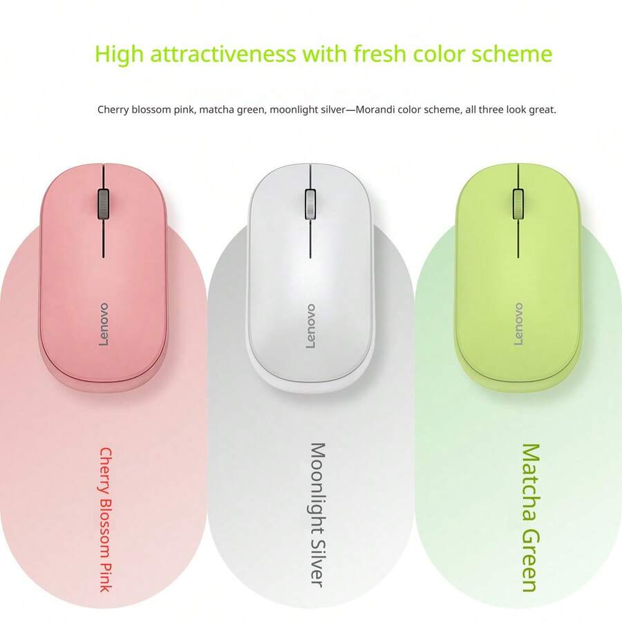 Lenovo YUE Series X5M Pro 2.4G Wireless Optical Mouse, Silent Click Ergonomic Portable Mice, Stable Wireless Connection, Lightweight Cordless Mouse For Office Home PC Laptop Desktop Daily Use - View 1