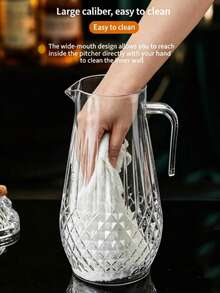 1pc Heat-Resistant Anti-Spill Water Pitcher With Lid And Handle, Suitable For Home Kitchen, Dining Room, Can Hold Juice, Tea, Milk And Other Beverages - Multicolor - View 5