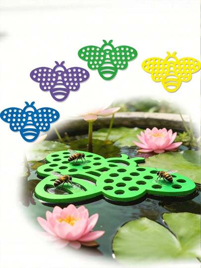 2pcs/1pc Bee Waterer, Insect Drinking Tray, Beekeeping Equipment, Attractive Insect Watering Island Dish, Suitable For Outdoor Gardening Use As A Resting And Drinking Platform For Bees, Butterflies And Dragonflies, Also Can Be Used As Pet Feeder