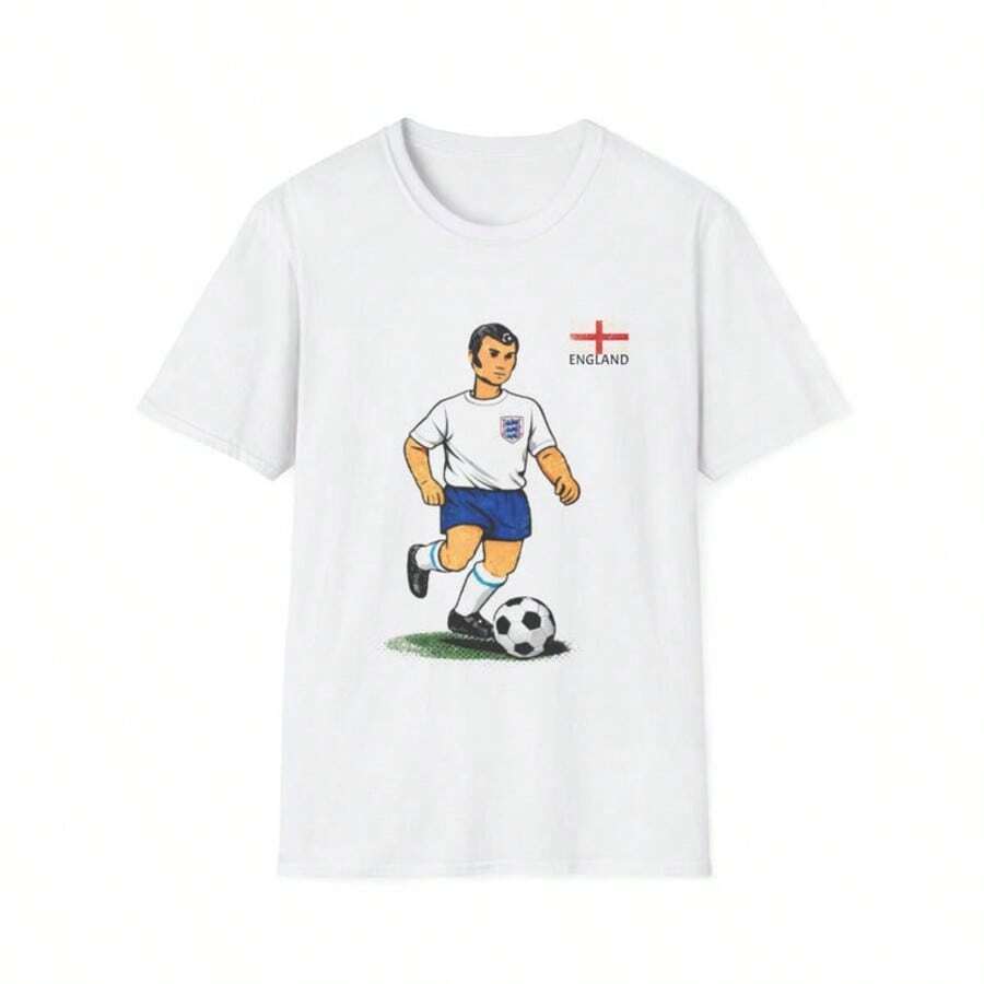 England Footballer T-Shirt Retro World Cup 2026 - 白色 - 查看 1