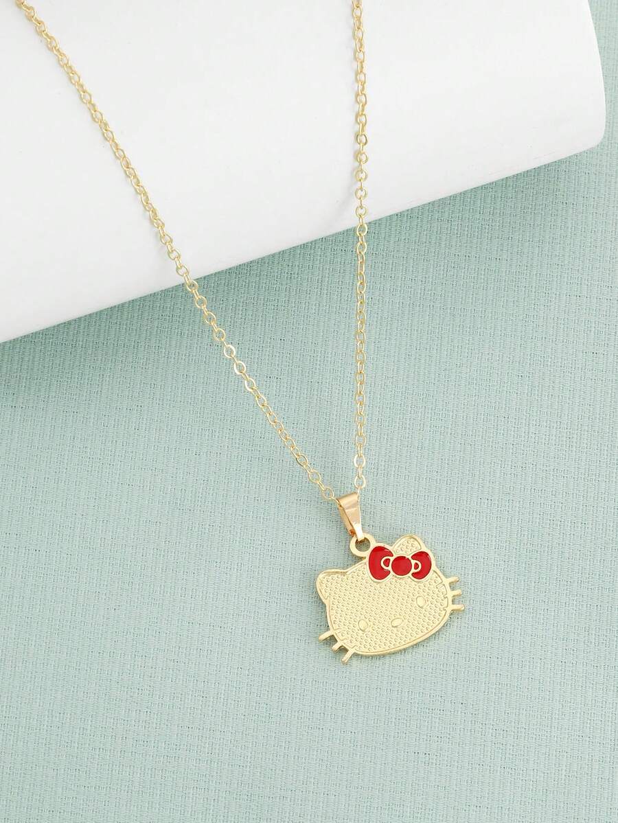 SANRIO 1pc Fashionable Hello Kitty Design Necklace, Suitable For Daily Wear, Looks Very Stylish - Multicolor - View 1