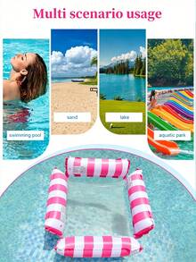 1pc Foldable Dual-Use Inflatable Hammock Net, Inflatable Pool Hammock With Mesh,Multi-Purpose Inflatable Hammock Pool Hammock 4-In-1  (Saddle, Lounge Chair, Hammock, Drifter), Water Hammock Lounge,Multi-Purpose Water Pool Float, Non-Stick PVC Material,1pc Inflatable Pool Float Hammock Bed, Adult Summer Swimming Pool & Beach Party Accessory, Perfect Gift For Pool Vacation & Relaxation,Suitable For Mother's Day, Father's Day, Family And Friends,Outdoor Hammock, Essential For Beach And Pool, Great For Photography,Suitable For Vacation, Party, Relaxation,Pool And Beach,Beach Essential, Holiday Essential[US Local Warehouse] - 黑色-1pc - 查看 5