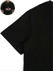 1 pza Camisas para Hombres Tienda Local Tema 31 Minutos Camiseta 180G Negro y Blanco Impreso Personajes Animados de Alta Calidad Cuello Redondo Ajuste Básico Holgado para Hombres y Mujeres Transpirable Versátil Lavable en Máquina Cómodo Talla S ~ 3XL Diario Casual Deportivo Esencial Verano - Negro - Ver 6