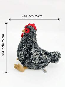 1件 25cm/9.84英吋可愛母雞毛絨玩具，超柔軟蓬鬆填充雞娃娃，栩栩如生的農場動物毛絨玩偶，適合兒童的生日、聖誕、復活節禮物，舒適的居家、育兒室、沙發裝飾，動物愛好者的可愛伴侶 - 彩色 - 查看 10