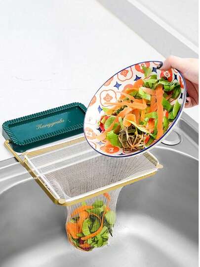 Foldable Sink Filter Rack, Kitchen Sink Drain Strainer Holder, Disposable Garbage Bag Rack To Prevent Clogging