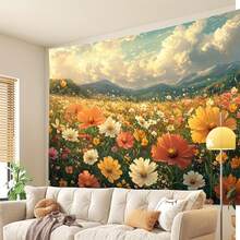 Bkground Cloth That Can Easily Change Scenes, A Field Of Wild Flowers, Suable For Parties, Living Rooms, Room Decoration, Multiple Sizes To Meet Various Needs - 1PC - View 5
