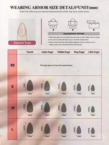 10片手工杏仁形美甲贴纸，惊艳暗黑哥特风Y2K猫眼法式美甲，手绘爱心系列，3D美甲贴花，适合女孩和女性 - 紅色 - 查看 8