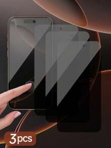 Bộ 3 miếng dán màn hình cường lực chống nhìn trộm toàn màn hình, tương thích với iPhone 16Pro Max/16Pro/16/16 Plus/15Pro Max/15Pro/15/15 Plus/14/14 Pro/14 Pro Max/13/13 Pro/13 Pro Max/12/12 Pro/12 Pro Max/11/11 Pro/11 Pro Max/X/XS/XR/XS Max/7/8/6/6S/7 Plus/8 Plus/6 Plus/6 S, chống nước, chống trầy xước, chống bám vân tay. - màu đen - Xem 1