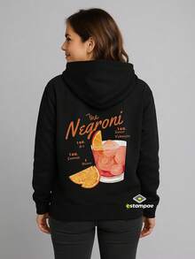 Blusa De Moletom The Negroni Orange Streetwear Premium Casaco Frio Flanelado Quentinho Lançamento - Envio Imediato Outono Inverno - Estampae - Preto - Visão 1