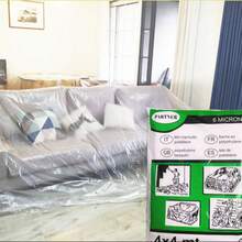 Màng phủ chống bụi bằng nhựa trong suốt, chống thấm nước, dùng một lần, bảo vệ đồ nội thất, phòng khách, nhà bếp. - Nhiều màu - Xem 2