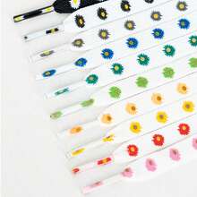 1 Pair Multicolor Small Daisy Cute Polyester Shoelaces, Suitable For Home Use - Yellow Daisies - View 5