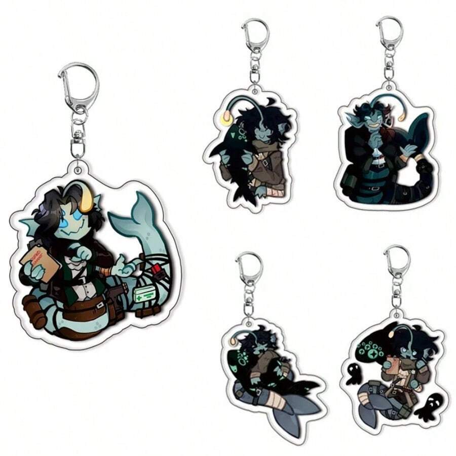 Pressure Horror Game Cat Acrylic Keychain Gaming Character Sebastian Solace Pendant Key Ring Bag Accessories Gamer Fans Gift - View 1