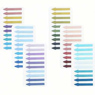 6 قطع/8 قطع من مجموعة علامات الفهرسة السهمية بألوان خافتة وفلورية، 200 ورقة لكل بطاقة، ملصقات فواصل شفافة لاصقة ذاتيًا، ضرورية للمكتب والدراسة وتنظيم الدفتر