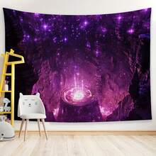 2D Flat, 2D Flat Bkground Cloth Wh Purple Glow In A Fantasy Scene, Featuring Central Luminous Vortex And Canyon Rocks For Mysterious Ambiance – For Sci-Fi Celetions & Festivals Of Imagination. Seasonally Or Decor: - 1PC - View 4