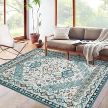 Area Rugs, Vintage  Hallway Rug Machine Washable Area Rug Low Pile Rugs Non-Slip Non-Shedding Rug Print Floor Carpet Folable Rug For Bedroom Kitchen Home Decor - Dark Green-160*230cm Germany - View 3