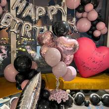51pcs/27pcs Set Of 10-Inch Black, Metallic Silver, Macaron Pink Latex Balloon Arch Kit, Suitable For Birthday Party Decor, Graduation Ceremony, Proposal Scene Decoration, Anniversary, Wedding Decor, Bridal Shower, Bachelorette Party, Home Celebration, Bar Decor, Indoor & Outdoor Party Supplies - Multicolor - View 4