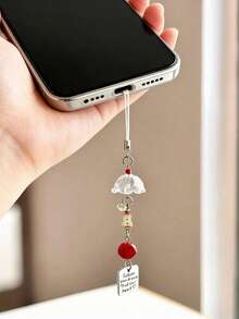 1pc Apple-Shaped Wind Chime Phone Charm, Camera Bag Keychain Lanyard, Cute Multi-Purpose, Ideal Gift For Friends - Multicolor - View 2