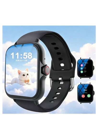 Reloj inteligente con pantalla de alta definición de 1,83", Body de aleación, llamadas inalámbricas, múltiples modos deportivos, recordatorio de sedentarismo, compatible con Android e iOS, adecuado como regalo para amigos y parejas