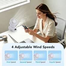 Hailicare Humidificador portátil, ventilador de escritorio y de clip de doble uso, 4 velocidades de viento ajustables, ventilador de niebla recargable por USB, adecuado para dormitorio y oficina, diseño de moda portátil de enfriamiento, mejor regalo para el verano - Con clip - Ver 3