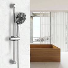 Shower Riser Rail, 90cm Wall - Mounted Adjustable Slider Bar With Shower Holder, Polished Face - 90cm + Sliver - View 4