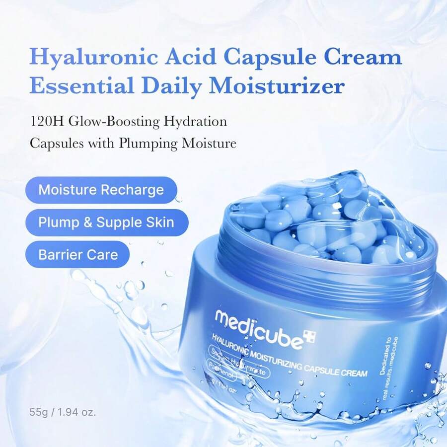 Medicube Hyaluronic Moisturizing Capsule Cream 55g - Moisturizing Cream With Hyaluronic Acid Capsules - Hyaluronic Acid - View 1
