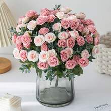 1pc Artificial Rose Flower, Roadside Rose, Suitable For Home, Party, Wedding Decoration, DIY, Bridal Bouquet, Outdoor Garden Decoration, Valentine's Day Decoration, Gift - Pink - View 6