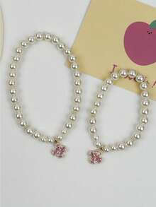 1pc Elegant & Cute Princess Style Handmade Beaded Cat/Dog Flower Pendant Necklace Accessory - Multicolor - View 8