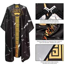 1pc Waterproof And Oil-Resistant Polyester Hair Cutting Cape, Easy To Clean, Suitable For Various Hairstyling, Professional Hairstylist Tool - Multicolor - View 7