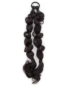 Synthetic French-Style Hand-Braided Bubble Braid Ponytail Synthetic Wig Long Braid Fluffy Wig Braid Suitable For Women's Daily Wear And Gatherings - Multicolor - View 12