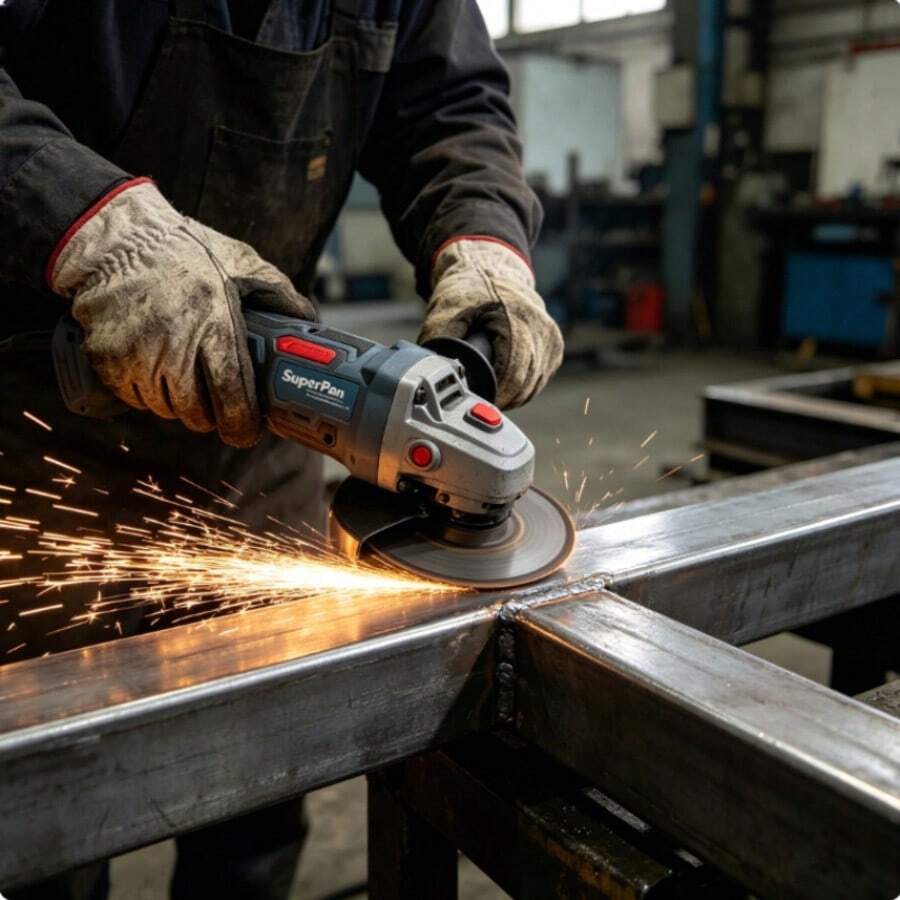 SuperPan 10,000 RPM M14 Cordless Angle Grinder, Bare Tool With Auxiliary Handle And Wrench, Compatible With Battery - Blue - View 1