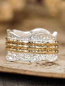 1pc Fashionable Women's Ring, Suitable As Valentine's Day Gift, Wedding Anniversary Party Accessory - 4# - View 2