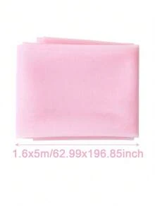 1pc Long Pink Sheer Curtain, Multi-Purpose Party Backdrop Decor, Home Decoration, Wedding, Birthday, Holiday Event Photography Background, DIY Decor - Table Runner Mesh Nylon Fabric - Pink - View 6