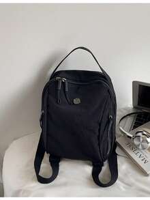 LECEY High-Quality Nylon Lightweight Scratch-Resistant Shoulder Bag - Black - View 8