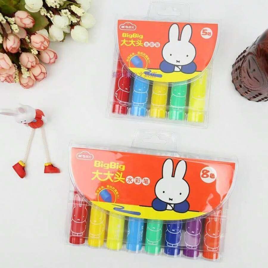 MIFFY 一套米菲兔可水洗水彩笔，可爱大头艺术笔，可用作日记本和剪贴簿的绘画工具，是送给米菲兔爱好者和青少年生日和节日的理想礼物。 - 彩色 - 查看 1