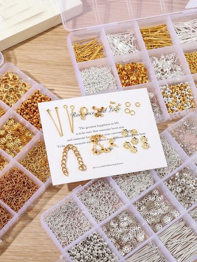 1260pcs/Box Jewelry Making Kit With 15-Grid Storage Box, Metal Pendants, Chains & Tools For DIY Bracelet Craft, Art Supplies For Adults