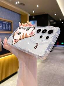 1 chiếc ốp lưng điện thoại bảo vệ tối giản bằng chất liệu TPU trong suốt, màu kem, có họa tiết hình mèo dễ thương, chống rơi, chống trượt, tương thích với iPhone, Honor. - Trong sáng - Xem 10