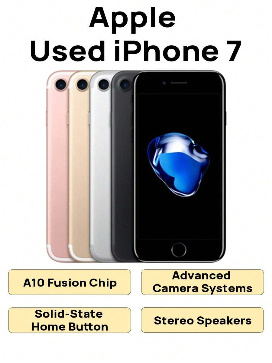 Apple Used IPhone 7, 32GB Storage, A10 Chip, 4.7-Inch Retina HD Screen, Classic Feel, 12MP Camera, High-Definition Photography, Smooth Backup Phone, 97% New Condition. - Multicolor - View 1