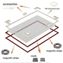 1pc White Magnetic Mosquito Net Screen, Self-Adhesive Magnetic Mesh, Easy Installation Invisible Fly Screen, No Drilling Required - White - View 11