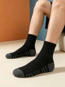 3/5/6/10/12/20 Pairs Men's Short Socks Spring/Summer Black & White Outdoor Sports Ankle Socks - Multicolor - View 7