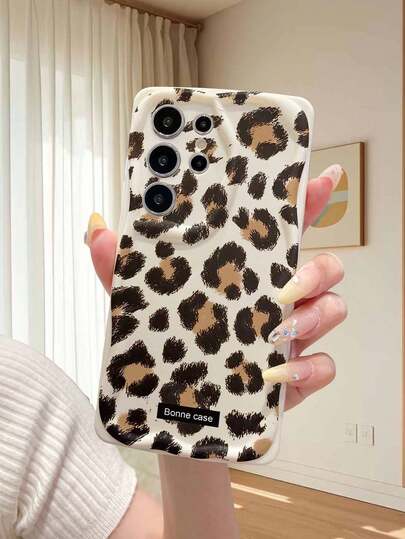 1 chiếc ốp lưng điện thoại thời trang chất liệu TPU, họa tiết da báo màu nâu kem, chống sốc, chống trượt, bảo vệ toàn thân, tương thích với iPhone, Honor.