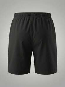 Quần short thể thao nam mùa hè mới, dây rút, kiểu dáng thường ngày, chiều dài ống quần 5 inch, unisex. - màu đen - Xem 5